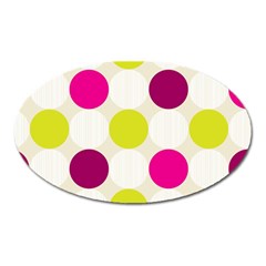 Polka Dots Spots Pattern Seamless Oval Magnet by Celenk