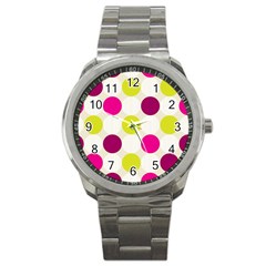 Polka Dots Spots Pattern Seamless Sport Metal Watch by Celenk