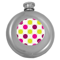 Polka Dots Spots Pattern Seamless Round Hip Flask (5 Oz) by Celenk