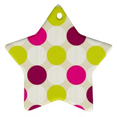 Polka Dots Spots Pattern Seamless Star Ornament (two Sides) by Celenk