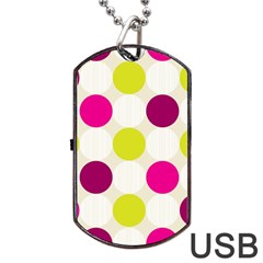 Polka Dots Spots Pattern Seamless Dog Tag Usb Flash (two Sides) by Celenk