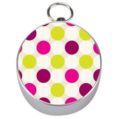 Polka Dots Spots Pattern Seamless Silver Compasses by Celenk