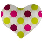 Polka Dots Spots Pattern Seamless Large 19  Premium Flano Heart Shape Cushions Back