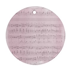 Vintage Pink Music Notes Ornament (round) by Celenk