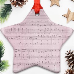 Vintage Pink Music Notes Ornament (star) by Celenk