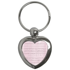 Vintage Pink Music Notes Key Chains (heart)  by Celenk