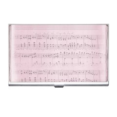 Vintage Pink Music Notes Business Card Holders by Celenk