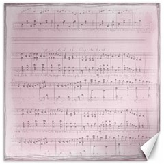 Vintage Pink Music Notes Canvas 12  X 12   by Celenk