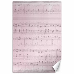 Vintage Pink Music Notes Canvas 12  X 18   by Celenk