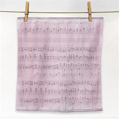 Vintage Pink Music Notes Face Towel by Celenk