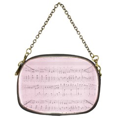 Vintage Pink Music Notes Chain Purses (one Side)  by Celenk