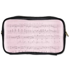 Vintage Pink Music Notes Toiletries Bags by Celenk