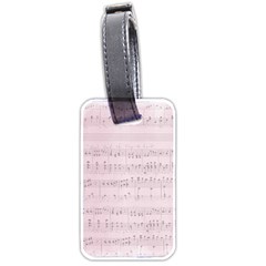 Vintage Pink Music Notes Luggage Tags (two Sides) by Celenk