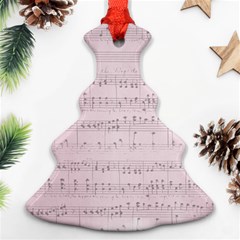 Vintage Pink Music Notes Ornament (christmas Tree)  by Celenk