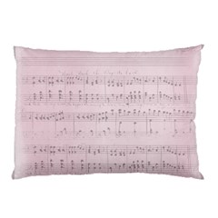 Vintage Pink Music Notes Pillow Case (two Sides) by Celenk