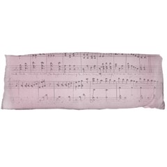 Vintage Pink Music Notes Body Pillow Case (dakimakura) by Celenk