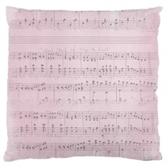 Vintage Pink Music Notes Large Cushion Case (one Side) by Celenk