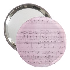 Vintage Pink Music Notes 3  Handbag Mirrors by Celenk