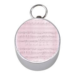 Vintage Pink Music Notes Mini Silver Compasses by Celenk