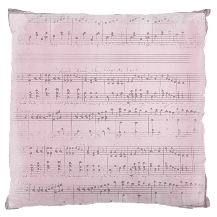 Vintage Pink Music Notes Standard Flano Cushion Case (Two Sides)