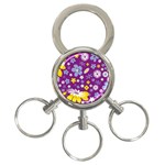 Floral Flowers Wallpaper Paper 3-Ring Key Chains Front