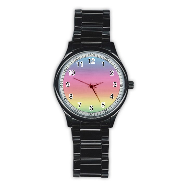 Background Watercolour Design Paint Stainless Steel Round Watch