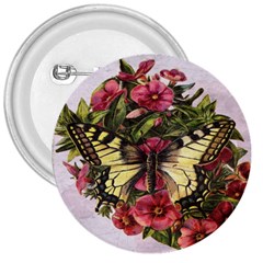 Vintage Butterfly Flower 3  Buttons by Celenk