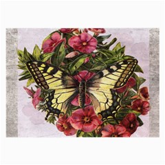 Vintage Butterfly Flower Large Glasses Cloth (2-side) by Celenk