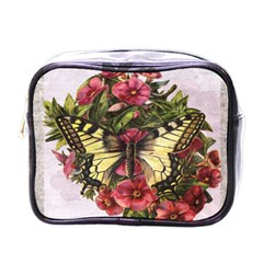 Vintage Butterfly Flower Mini Toiletries Bags by Celenk