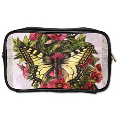 Vintage Butterfly Flower Toiletries Bags 2-side by Celenk