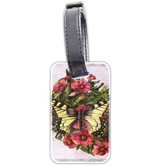 Vintage Butterfly Flower Luggage Tags (two Sides) by Celenk