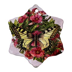 Vintage Butterfly Flower Ornament (snowflake) by Celenk