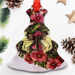 Vintage Butterfly Flower Christmas Tree Ornament (Two Sides) Back