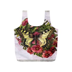 Vintage Butterfly Flower Full Print Recycle Bags (s)  by Celenk