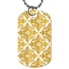 Gold Pattern Wallpaper Fleur Dog Tag (one Side) by Celenk