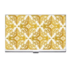 Gold Pattern Wallpaper Fleur Business Card Holders by Celenk