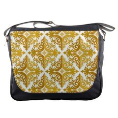 Gold Pattern Wallpaper Fleur Messenger Bags by Celenk