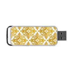 Gold Pattern Wallpaper Fleur Portable Usb Flash (two Sides) by Celenk