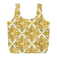 Gold Pattern Wallpaper Fleur Full Print Recycle Bags (l)  by Celenk