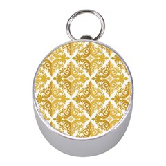 Gold Pattern Wallpaper Fleur Mini Silver Compasses by Celenk