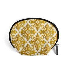 Gold Pattern Wallpaper Fleur Accessory Pouches (small)  by Celenk