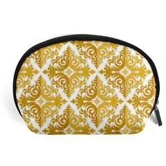 Gold Pattern Wallpaper Fleur Accessory Pouches (large)  by Celenk