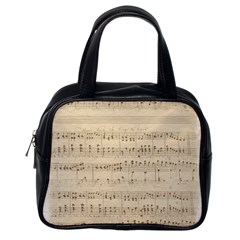 Vintage Beige Music Notes Classic Handbags (one Side) by Celenk