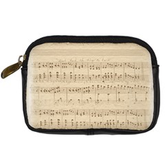 Vintage Beige Music Notes Digital Camera Cases by Celenk