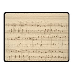 Vintage Beige Music Notes Fleece Blanket (small) by Celenk