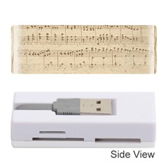 Vintage Beige Music Notes Memory Card Reader (stick)  by Celenk