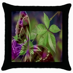 Arrangement Butterfly Aesthetics Throw Pillow Case (black) by Celenk