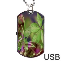 Arrangement Butterfly Aesthetics Dog Tag Usb Flash (one Side) by Celenk