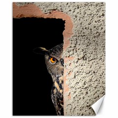 Owl Hiding Peeking Peeping Peek Canvas 16  X 20   by Celenk