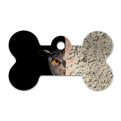 Owl Hiding Peeking Peeping Peek Dog Tag Bone (one Side) by Celenk